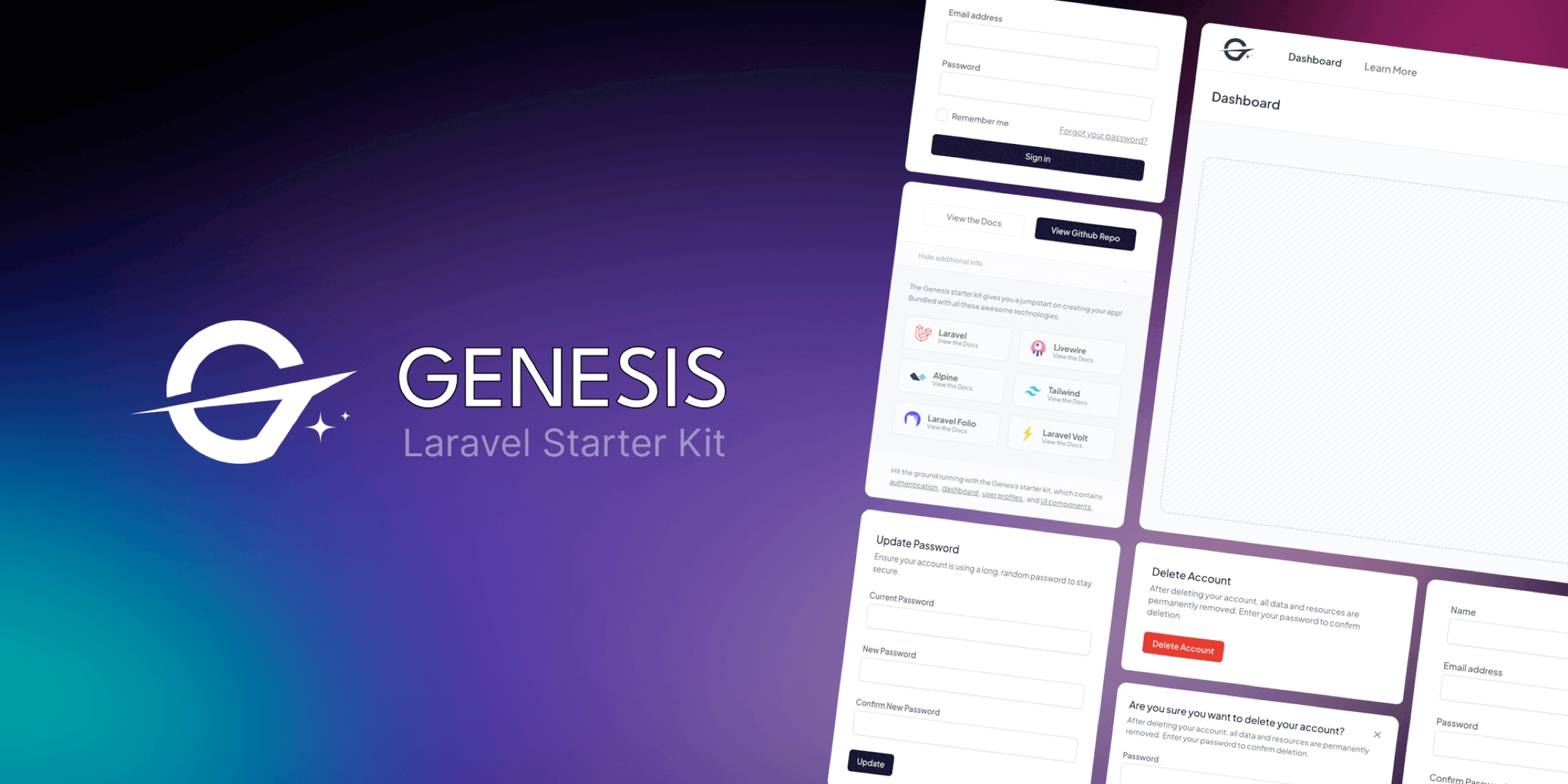 Genesis is a Starter Kit for the TALL Stack image