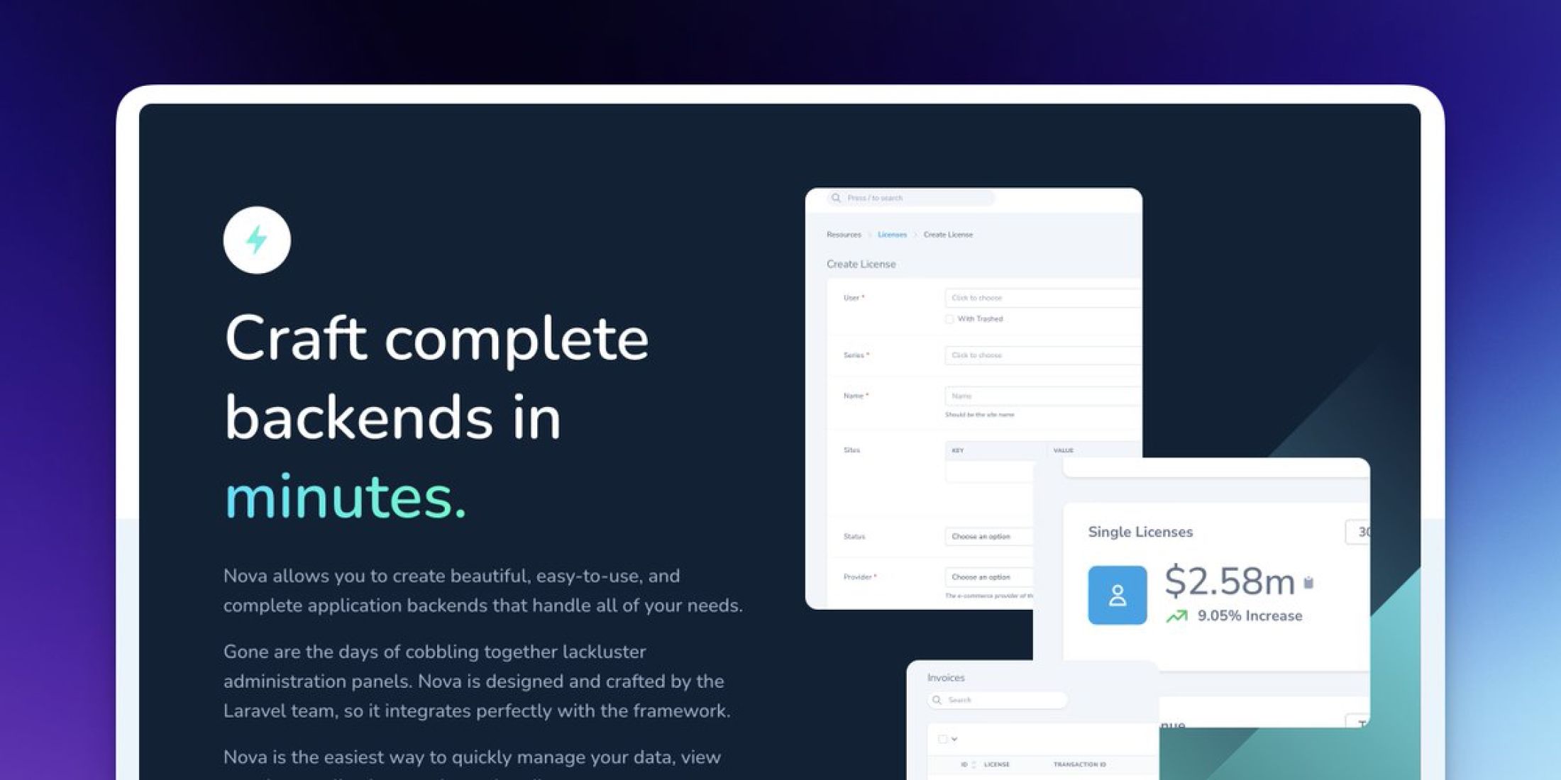 Laravel Nova gets a fresh new website image