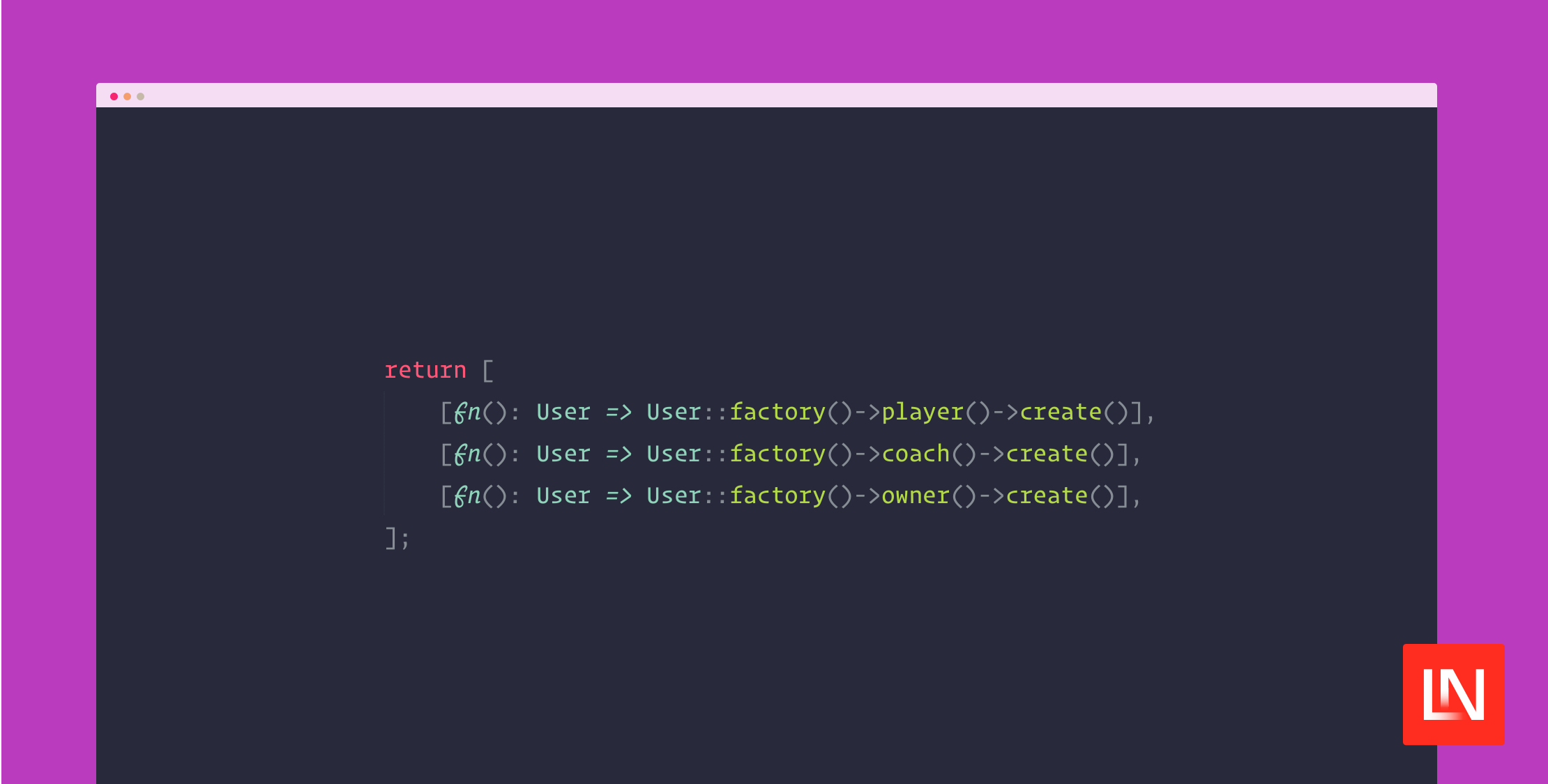 Using Eloquent Factories With PHPUnit Data Providers image