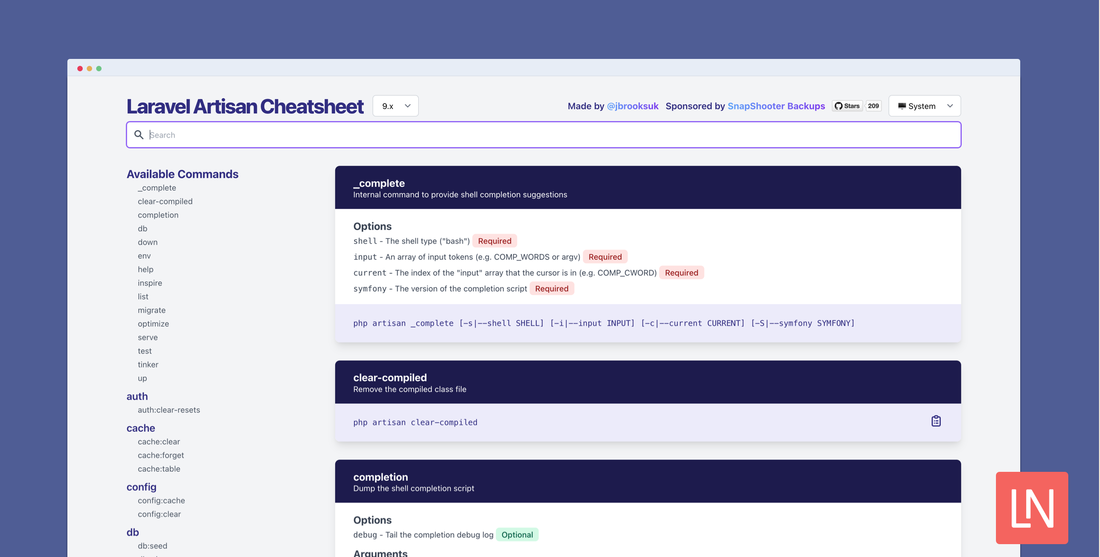 Laravel Artisan Cheatsheet Supports Laravel 10 image