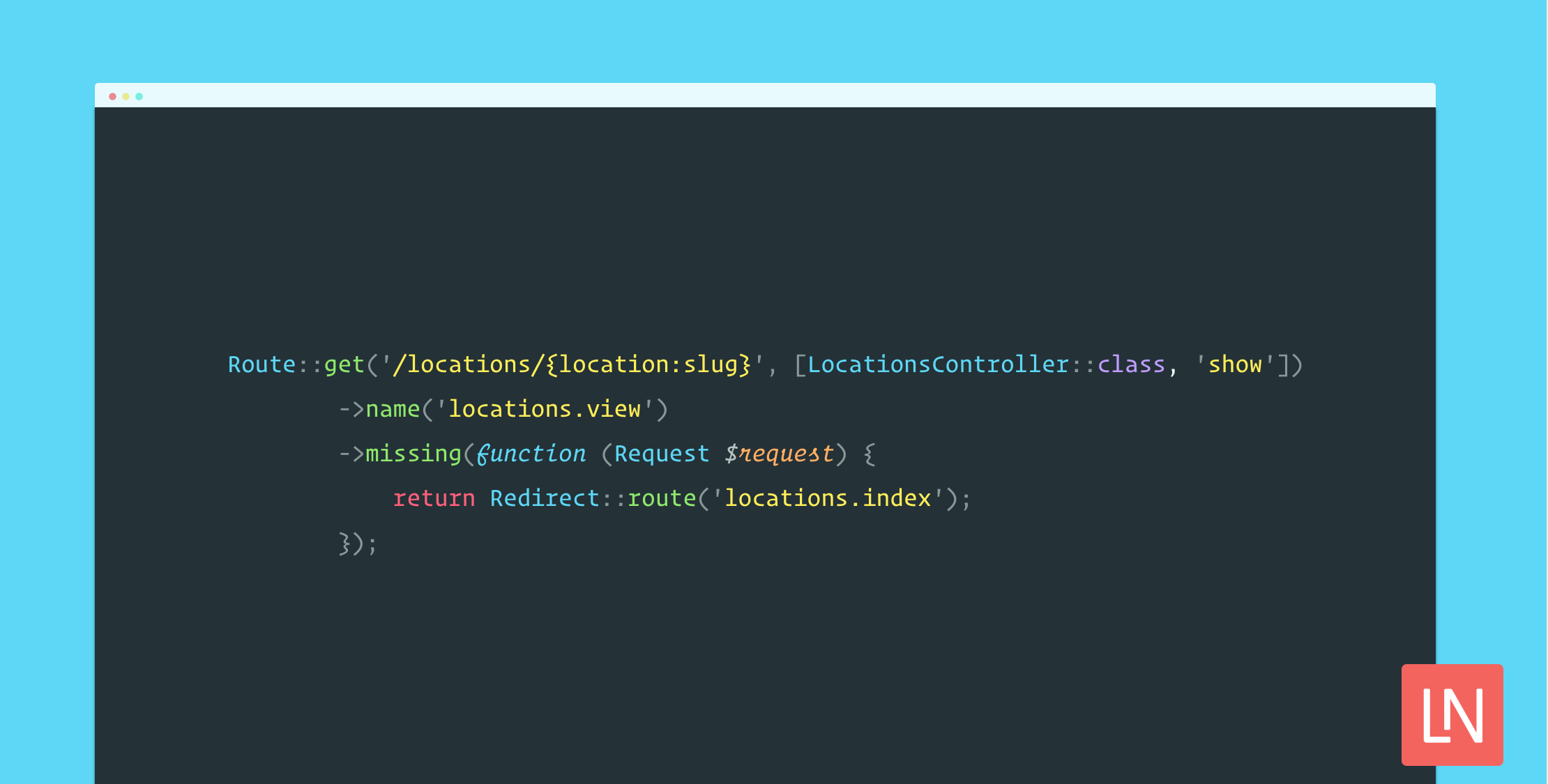 New Laravel Route “Missing” Method image