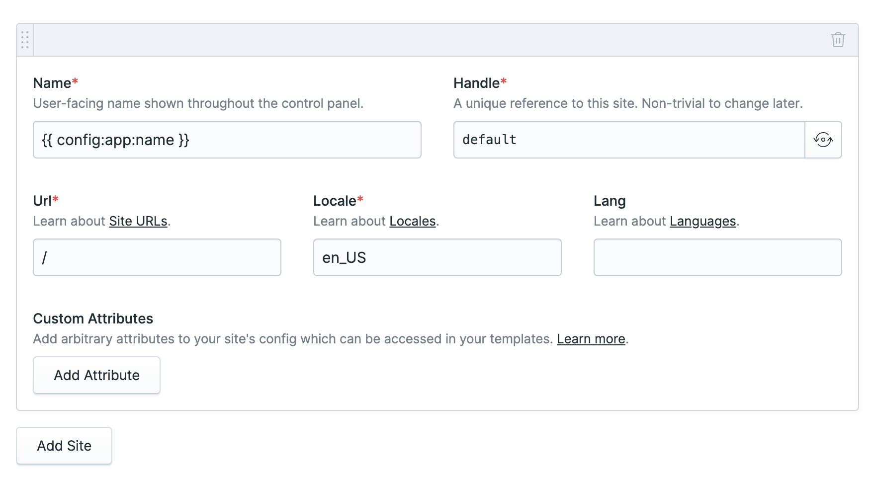 Multi-site management in the control panel