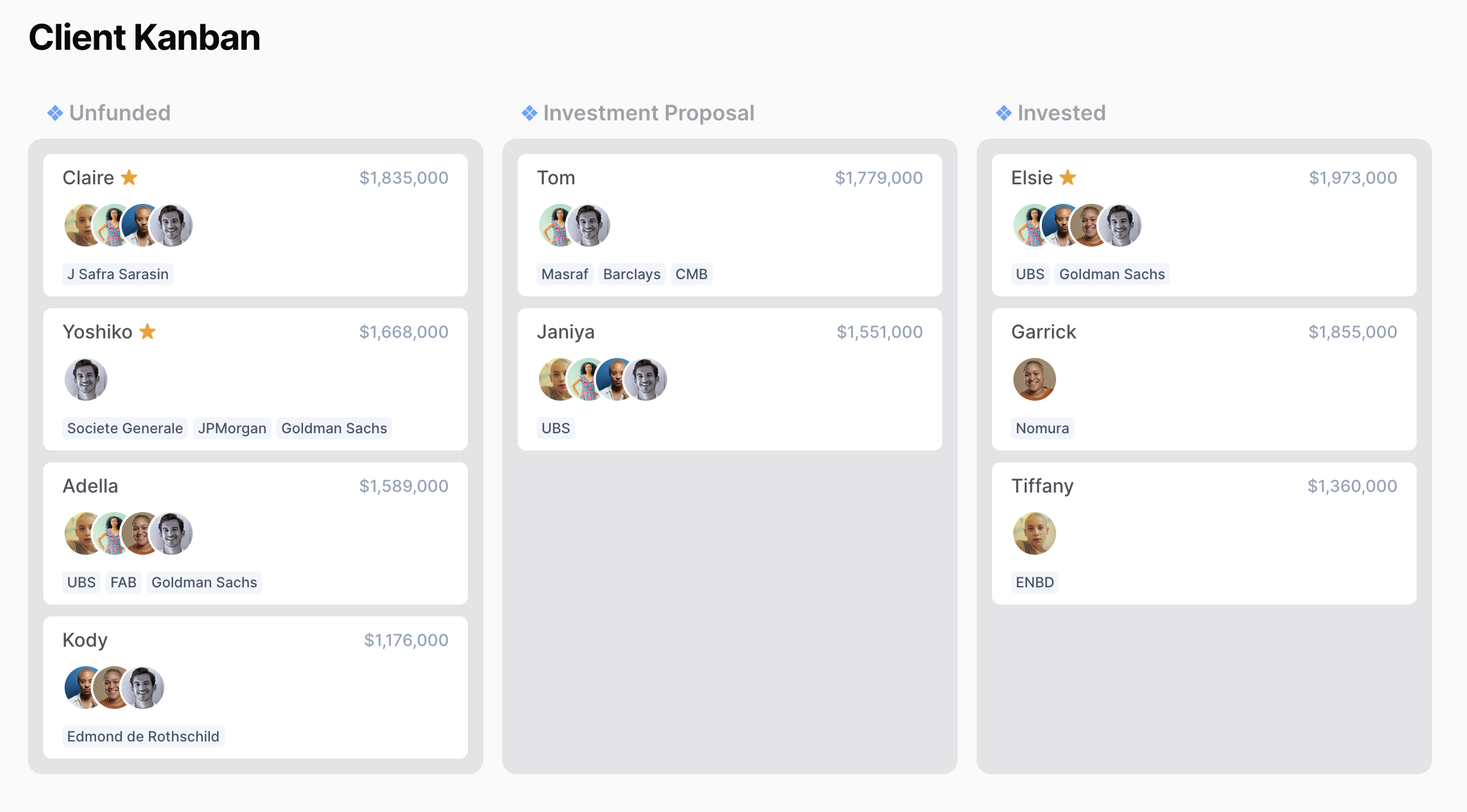 Example Kanban board using the filament-kanban plugin