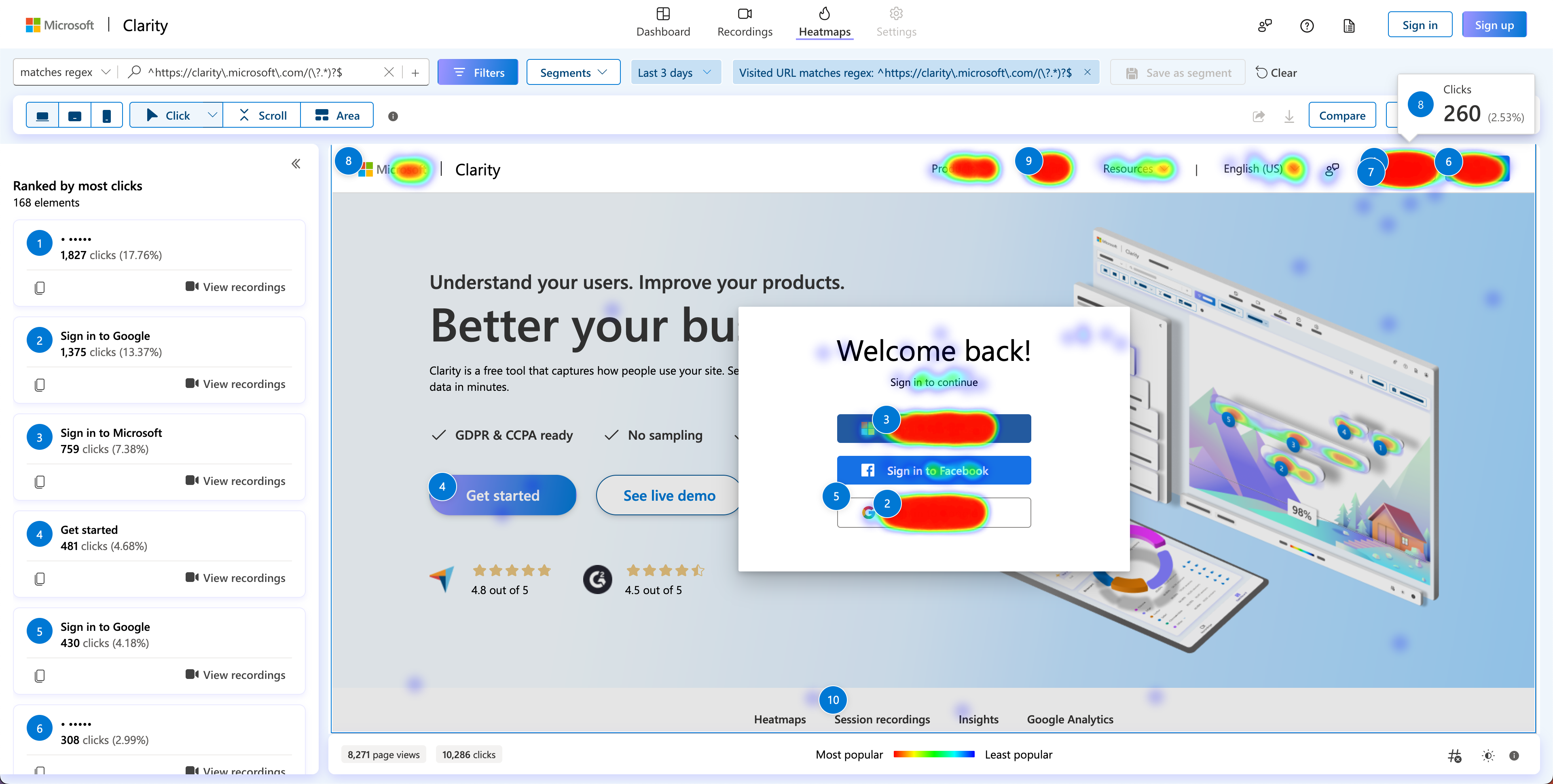 Heatmaps with Microsoft Clarity